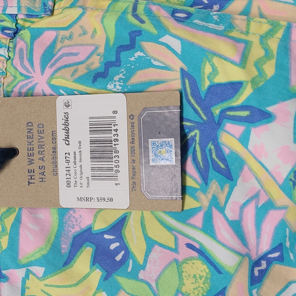 Chubbies Original Stretch Twill Shorts Light Blue and Yellow Patterned - Picture 8 of 13